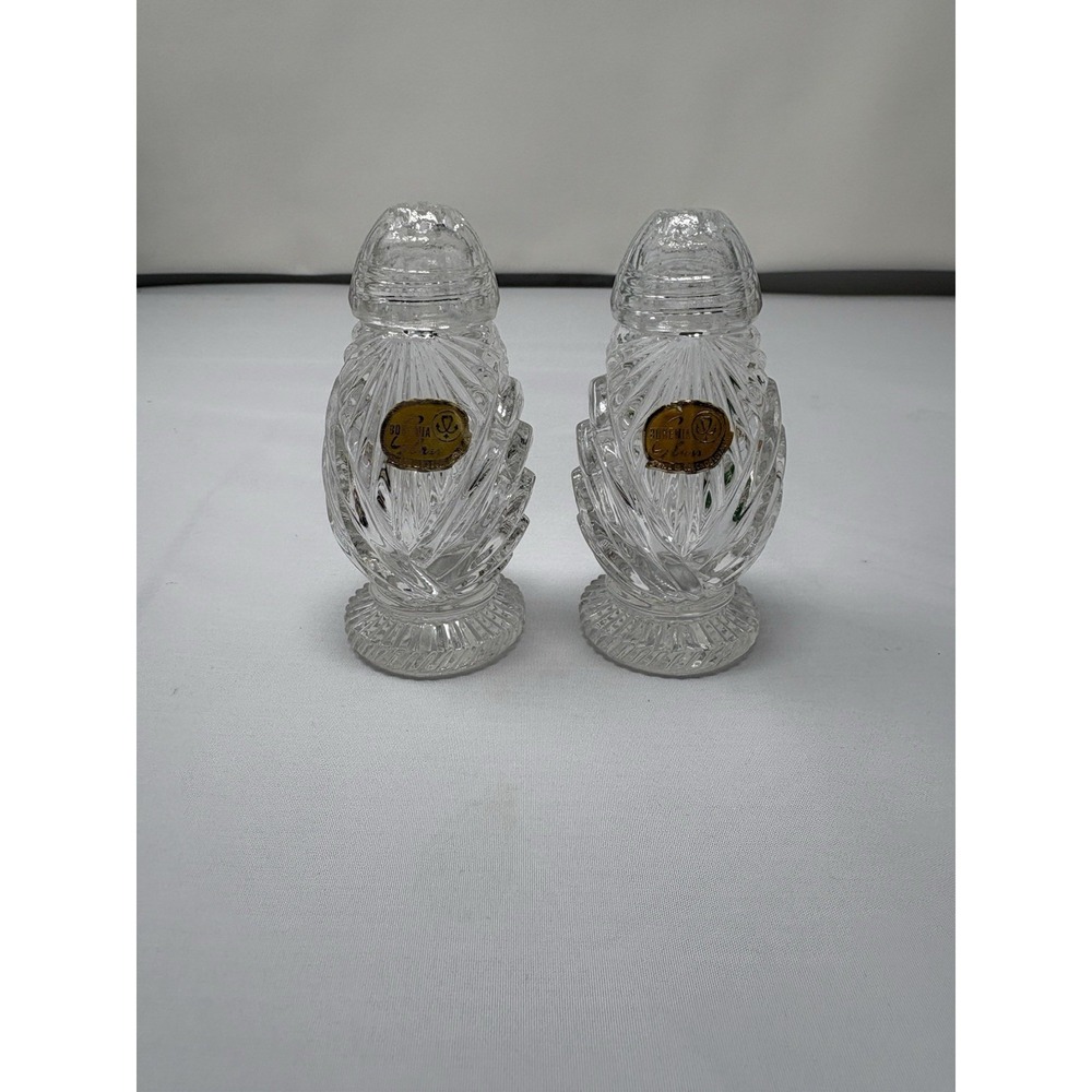 Vintage Bohemia‎ Glam Crystal Set of Salt & Pepper Shakers 1950's MCM Elegant
